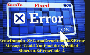 Errordomain=nscocoaerrordomain&errormessage=could not find the specified shortcut.&errorcode=4